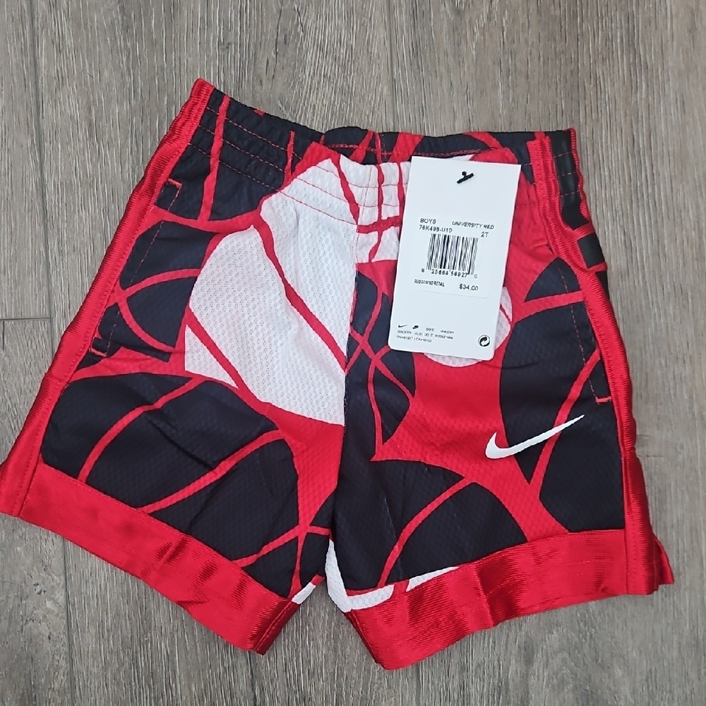 Nike Kids Red and Black Athletic Shorts Size 2T